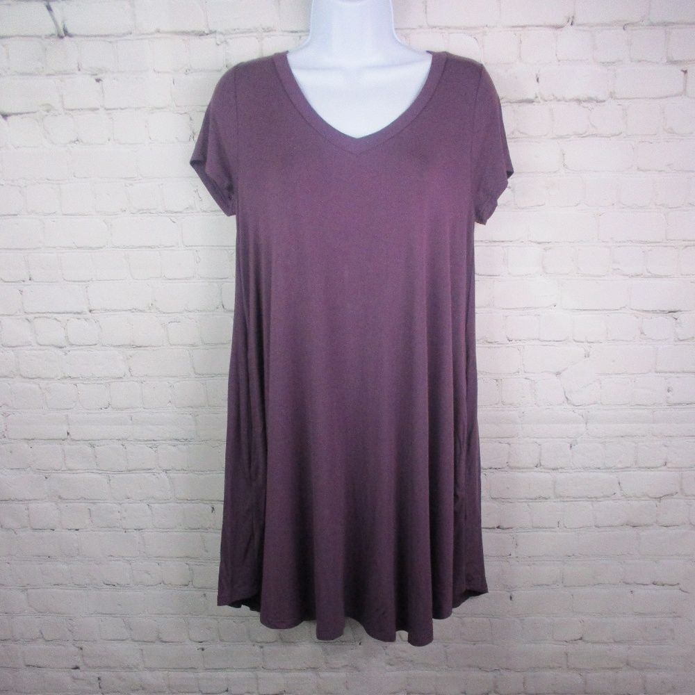 NWT Flowy Bamboo Fiber V Neck T Shirt Dress
